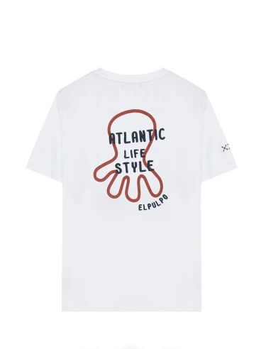 Camiseta El Pulpo bordado contraste atlantic