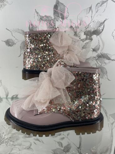 Botas Eli glitter lazos