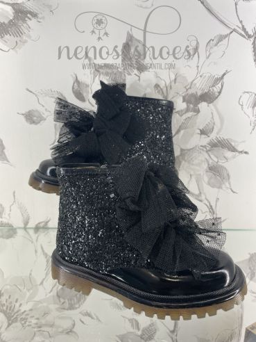 Botas Eli glitter lazos