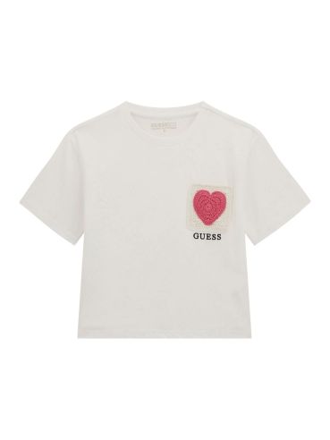 Camiseta Guess corazón ganchillo